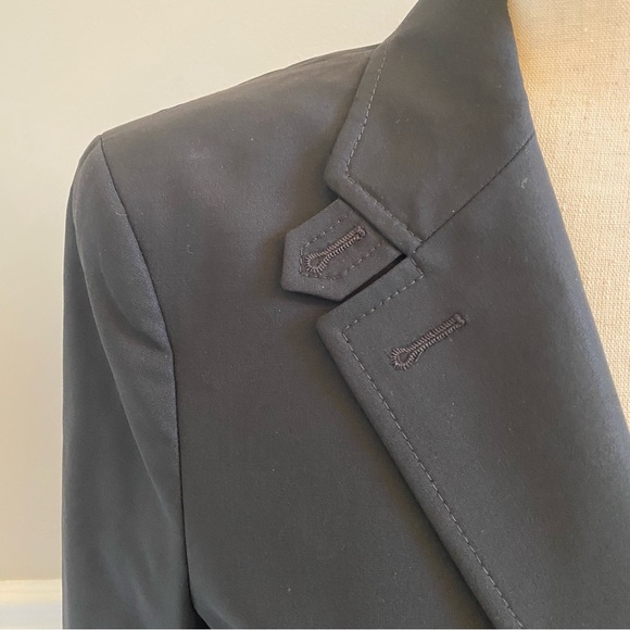 THEORY Single Breasted Two Button Cropped Blazer Jacket in Black Size 10 - Picture 3 of 9